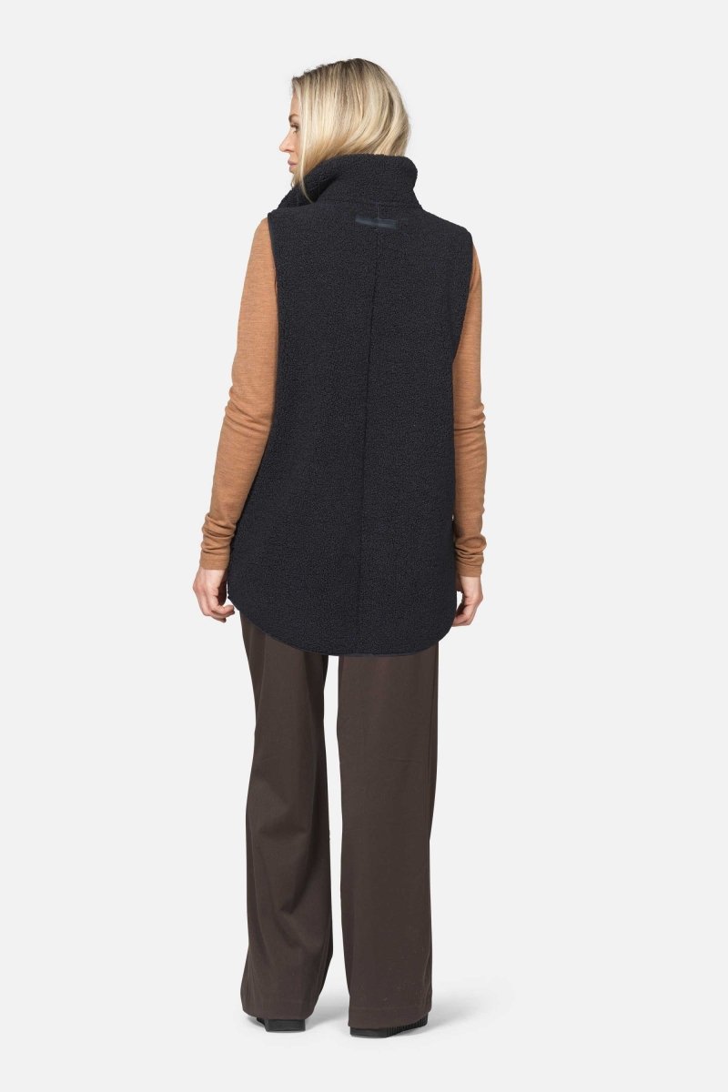 Lange teddy bodywarmer BONDEDPILE02 | Dark Indigo - Ilse Jacobsen