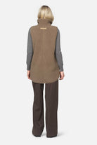 Lange teddy bodywarmer BONDEDPILE02 | Greige - Ilse Jacobsen