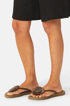 Slipper met bloem CHEERFUL16F | Mocca | Flip Flop | Ilse Jacobsen