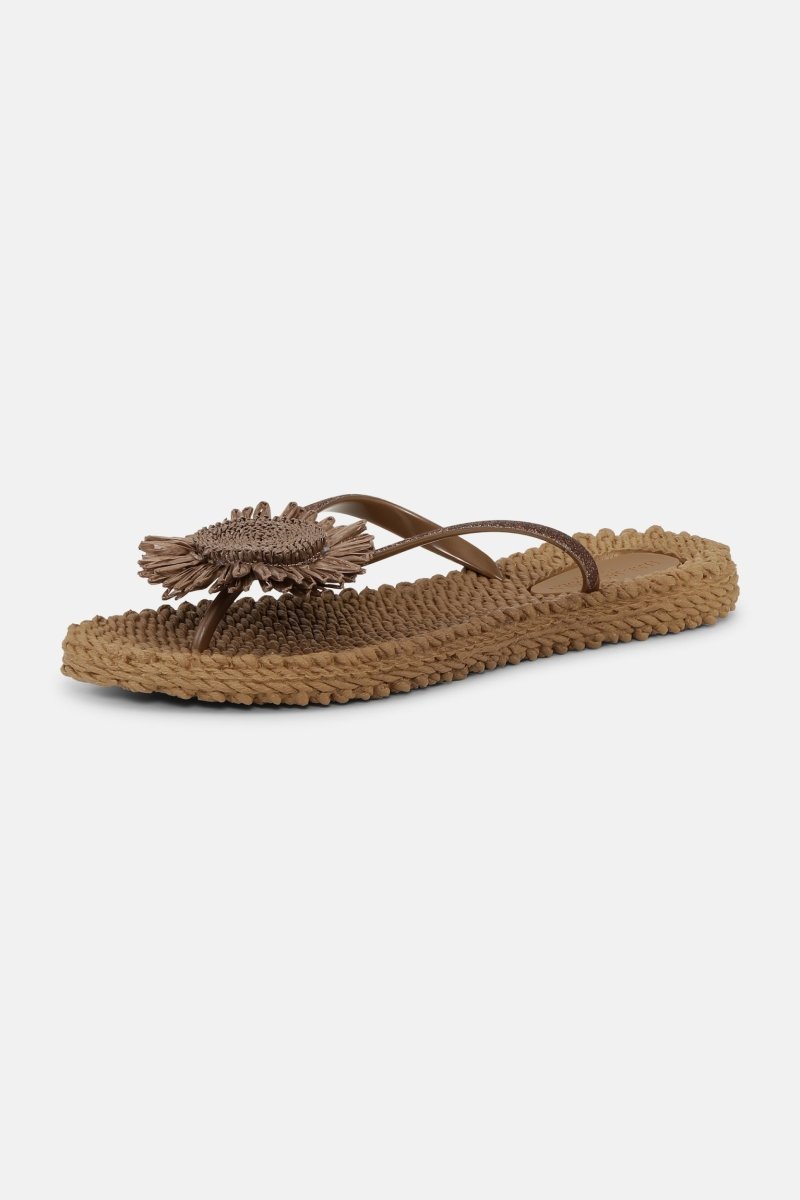 Slipper met bloem CHEERFUL16F | Mocca | Flip Flop | Ilse Jacobsen
