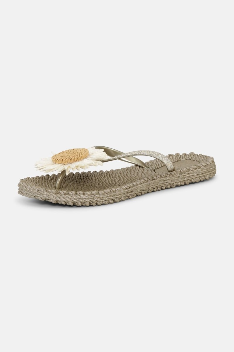 Slipper met bloem CHEERFUL16F | Platin | Flip Flop | Ilse Jacobsen