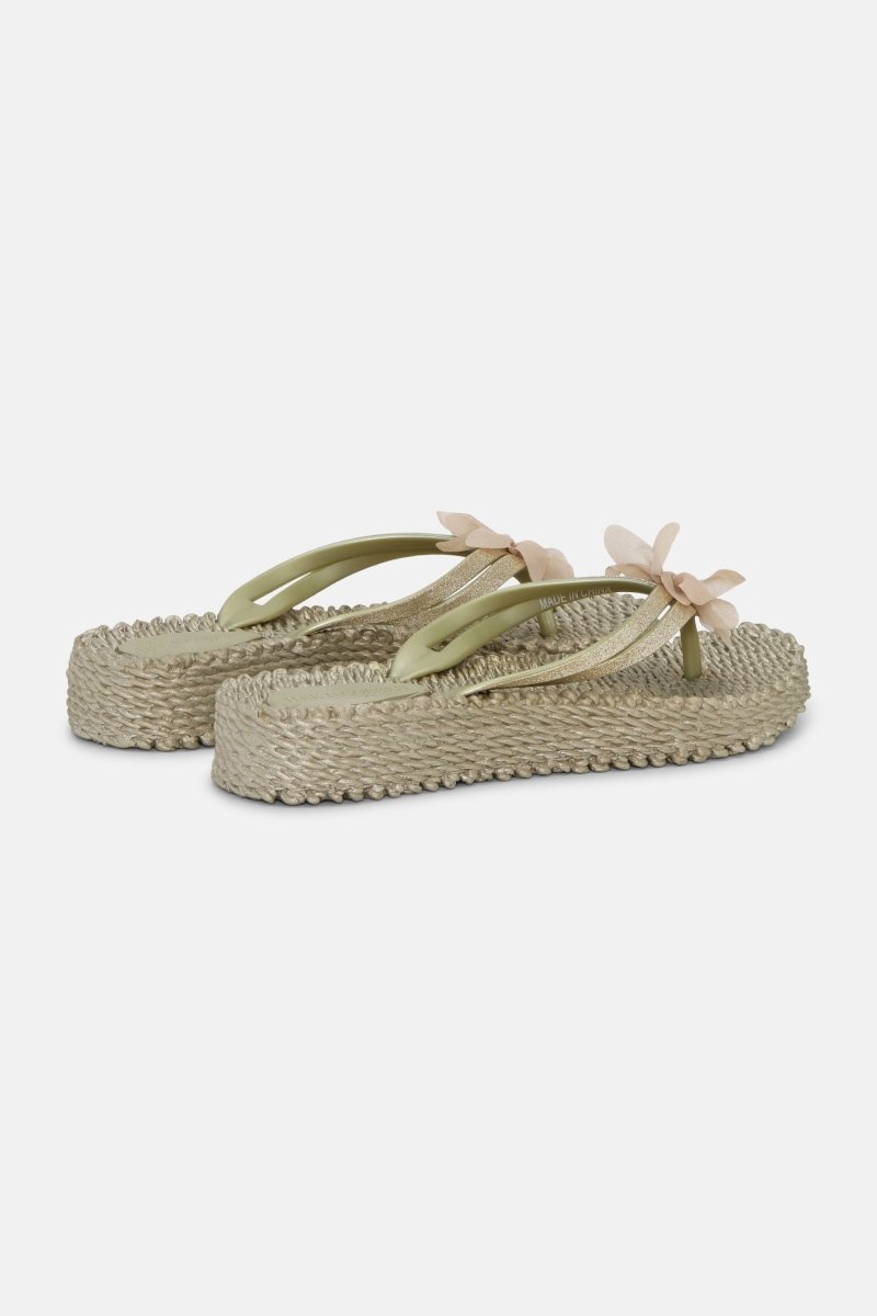 Slippers met Bloem CHEERFUL17F | Platin | Shoes | Ilse Jacobsen