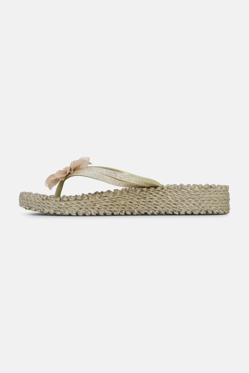Slippers met Bloem CHEERFUL17F | Platin | Shoes | Ilse Jacobsen