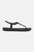 Slippers met enkelband en glitters CHEERFUL10G | Black | Flip Flop | Ilse Jacobsen