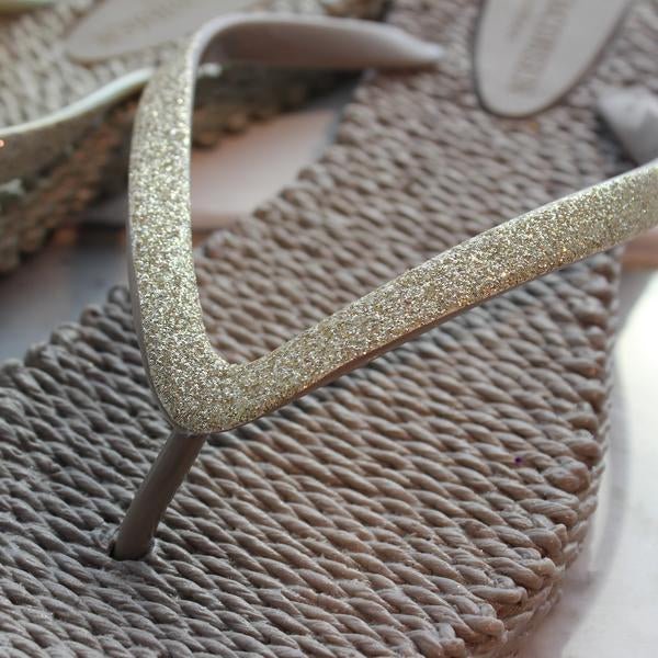 Slippers met glitter CHEERFUL01 | Platin | Flip Flop | Ilse Jacobsen