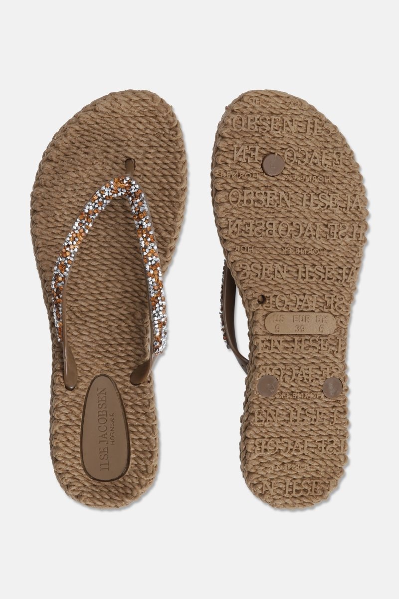 Slippers met glitter CHEERFUL03G | Mocca | Flip Flop | Ilse Jacobsen