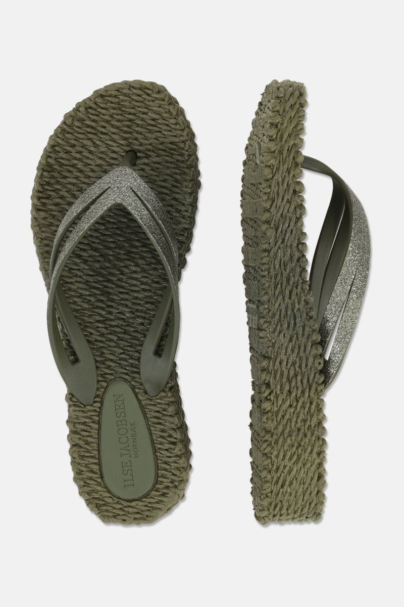 Slippers met lichte plateauzool CHEERFUL13 | Army | Flip Flop | Ilse Jacobsen