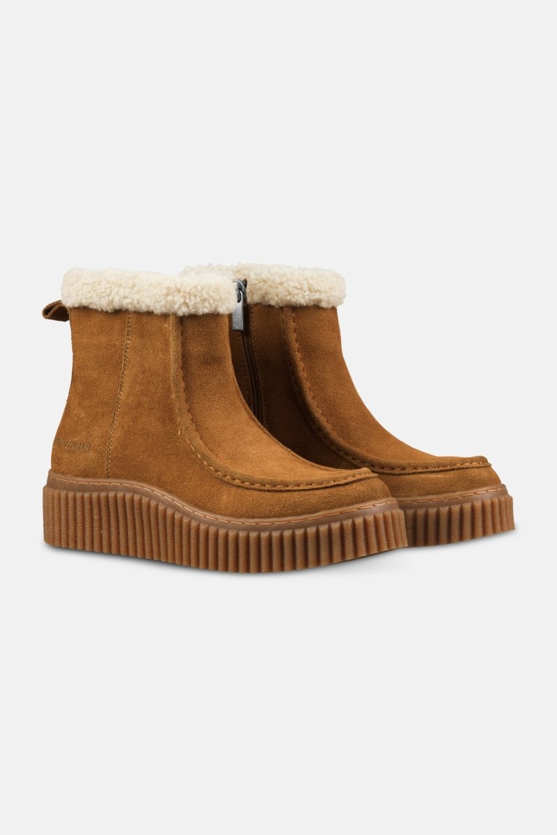 Suède laarsjes met lamsvacht CALIRA01 | Cashew Clay | Shoes | Ilse Jacobsen