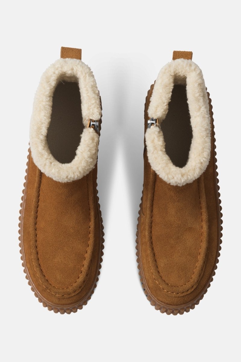 Suède laarsjes met lamsvacht CALIRA01 | Cashew Clay | Shoes | Ilse Jacobsen