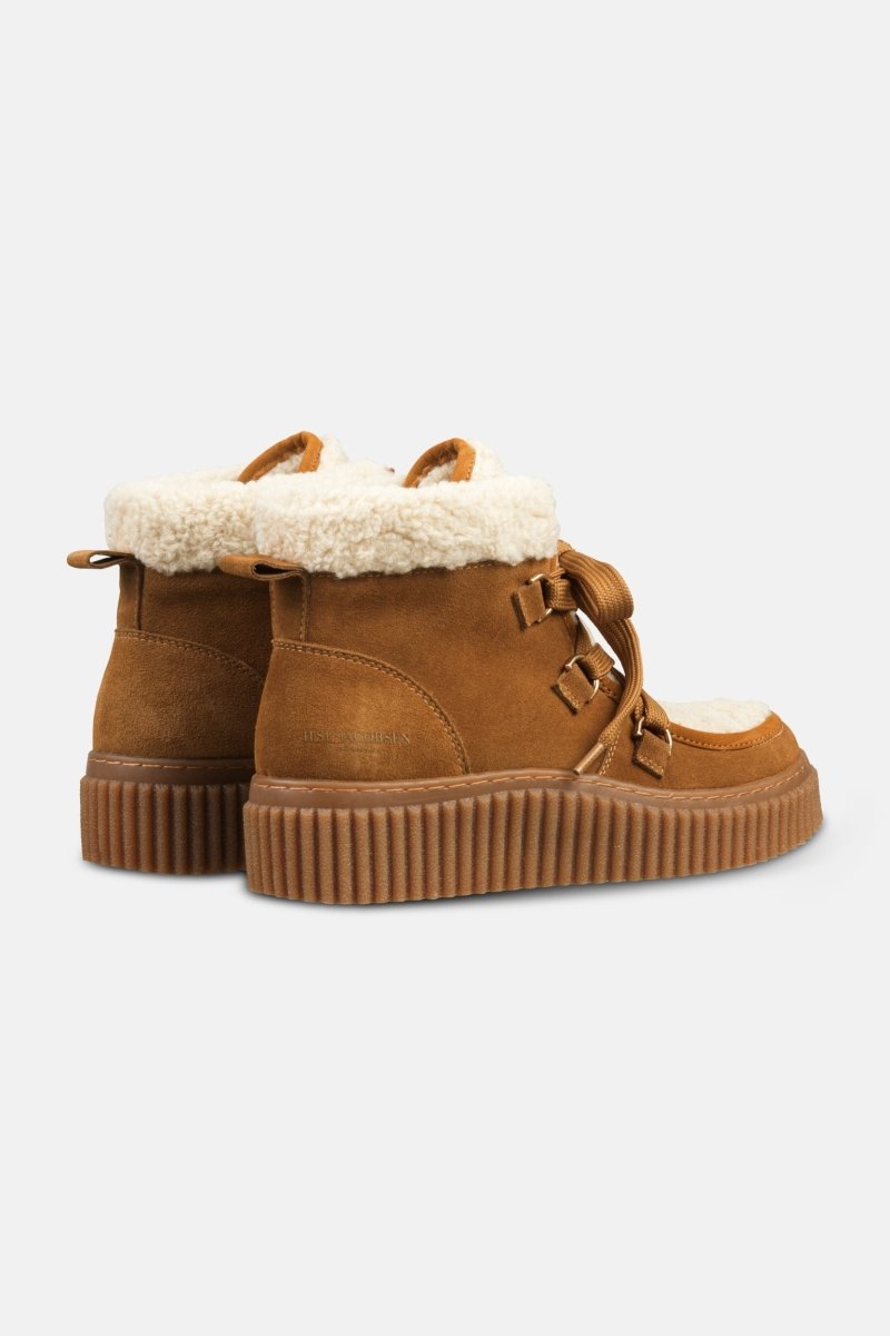 Suède veterlaarsjes met lamsvacht CALIRA02 | Cashew Clay | Shoes | Ilse Jacobsen