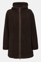 Teddy fleecejack met capuchon BONDEDPILE04 | Chocolate Torte | Jacket | Ilse Jacobsen