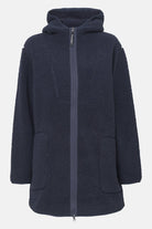Teddy fleecejack met capuchon BONDEDPILE04 | Dark Indigo | Jacket | Ilse Jacobsen