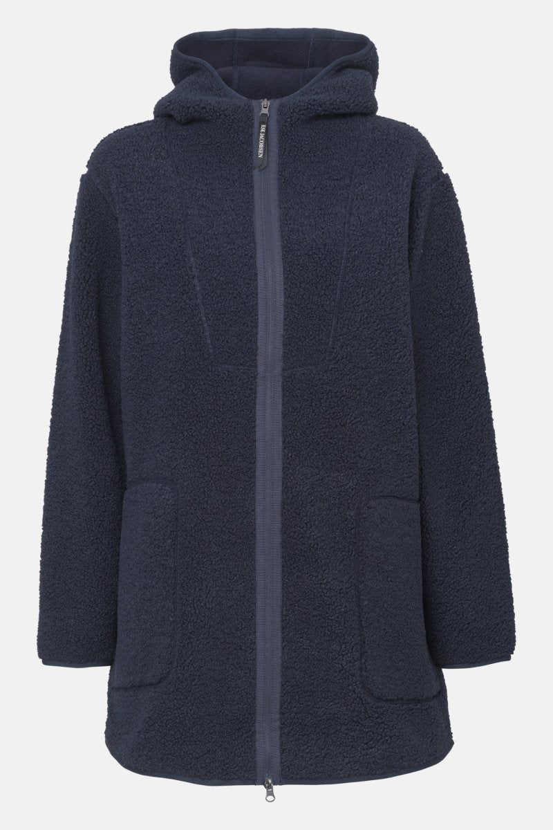 Teddy fleecejack met capuchon BONDEDPILE04 | Dark Indigo | Jacket | Ilse Jacobsen