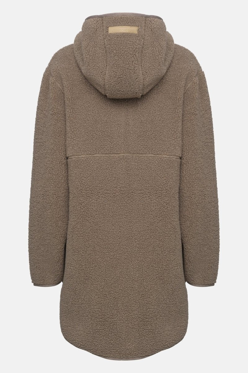 Teddy fleecejack met capuchon BONDEDPILE04 | Greige | Jacket | Ilse Jacobsen