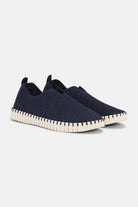 Tulip Organic Print Instapper TULIP3485 | Dark Indigo Pearled Ivory | Shoes | Ilse Jacobsen