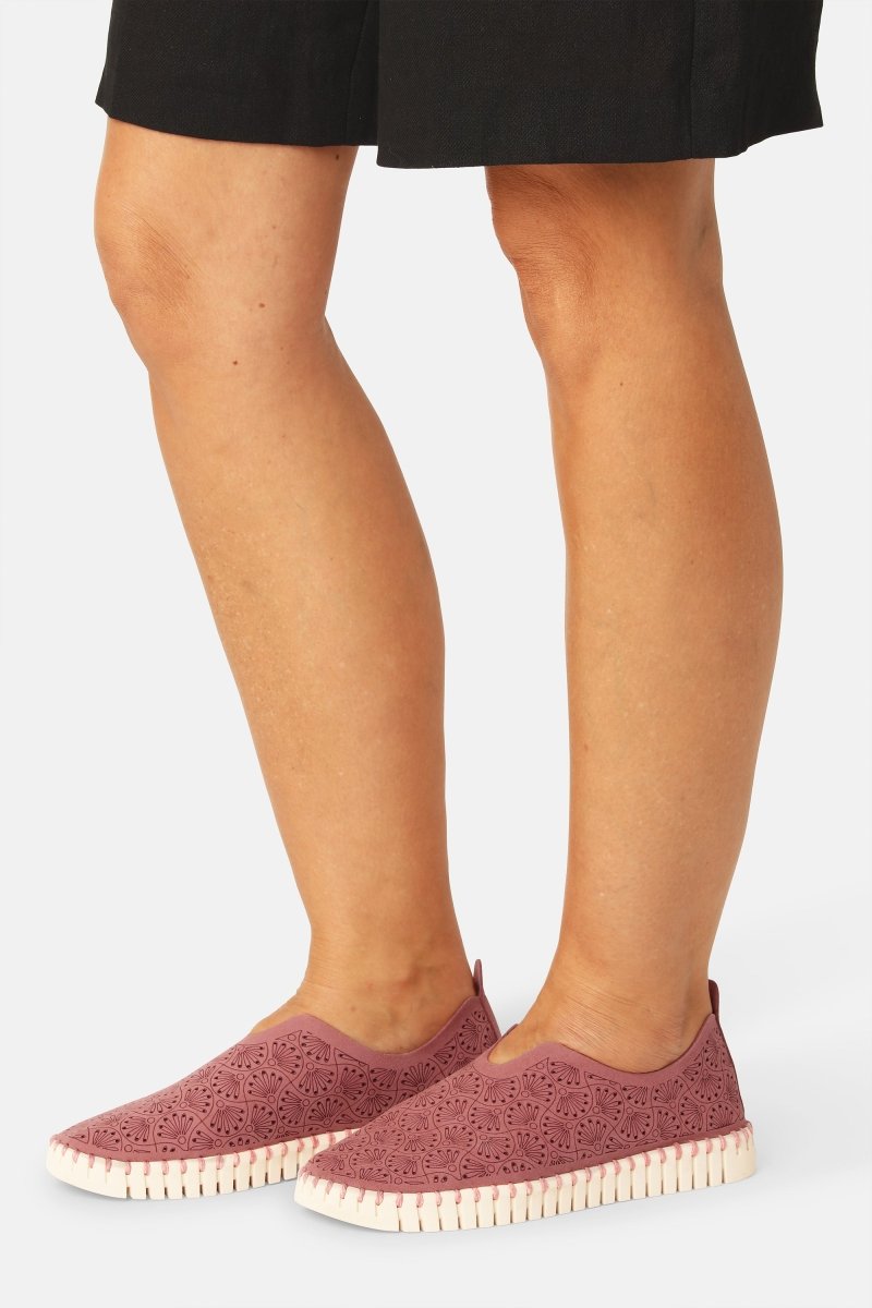 Tulip Organic Print Instapper TULIP3485 | Rouge Pearled Ivory | Shoes | Ilse Jacobsen