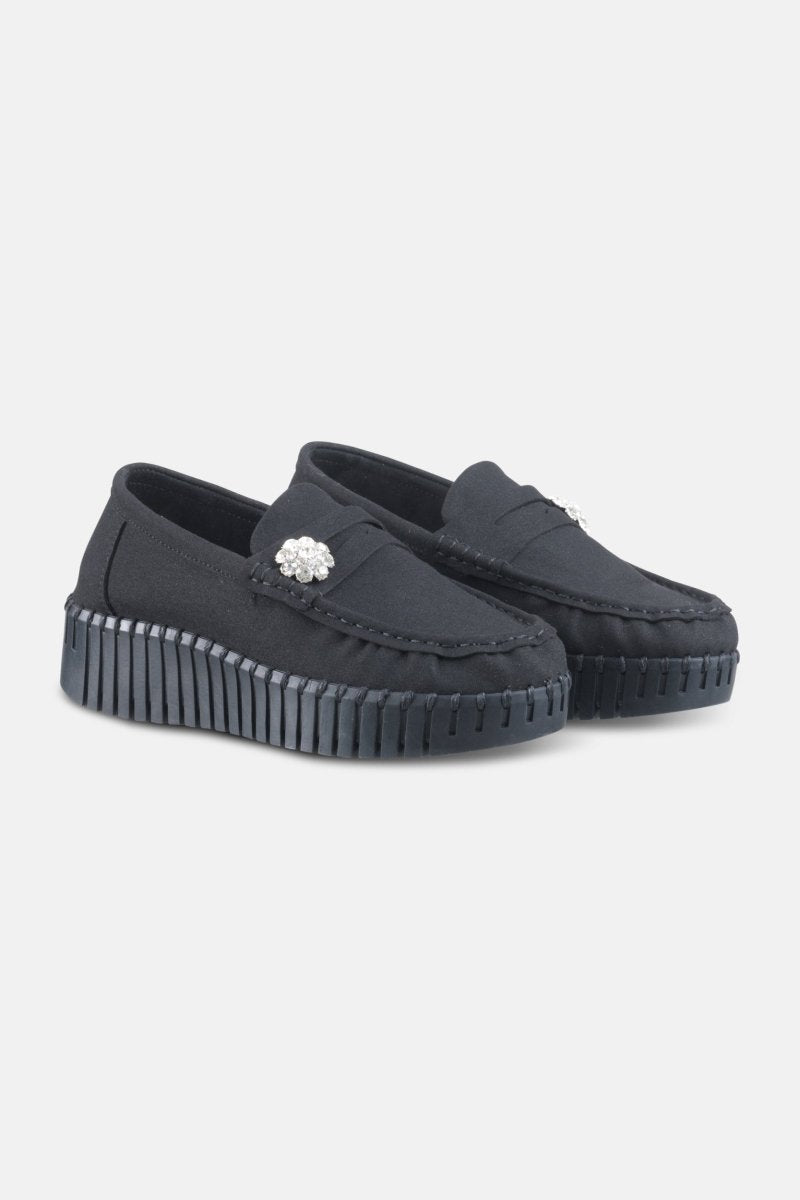 Tulip penny loafer met sleehak TULIP3220 | Black Black - Ilse Jacobsen