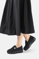 Tulip penny loafer met sleehak TULIP3220 | Black Black - Ilse Jacobsen