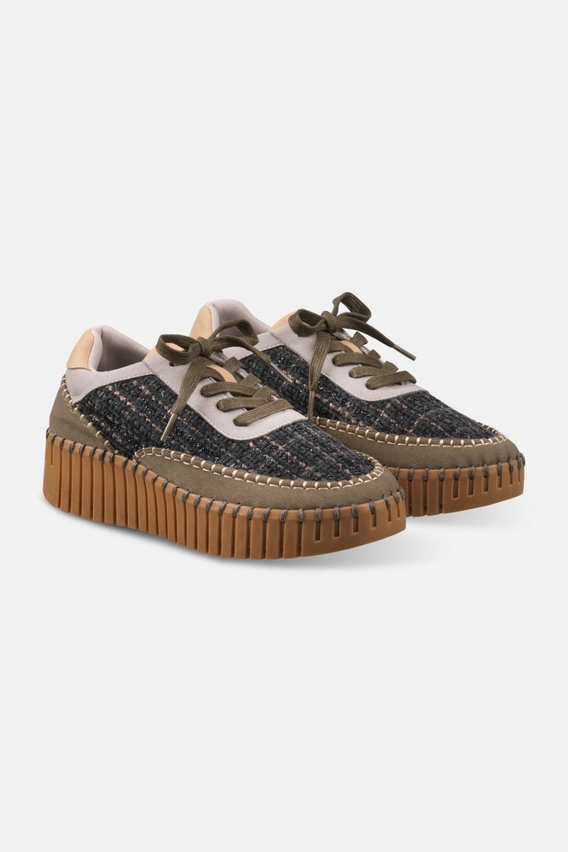 Tulip sneaker met materiaalmix TULIP4500 | Deep Olive Mocca | Shoes | Ilse Jacobsen