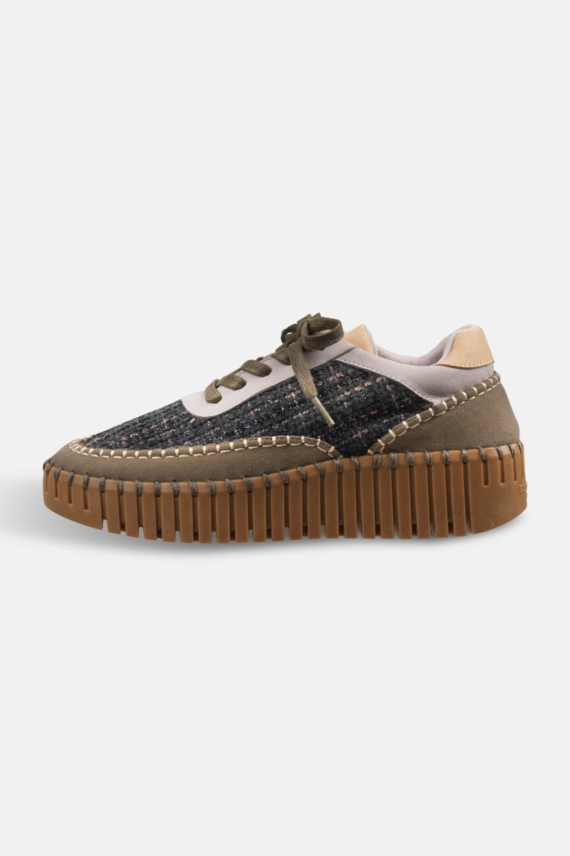 Tulip sneaker met materiaalmix TULIP4500 | Deep Olive Mocca | Shoes | Ilse Jacobsen