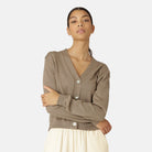Gebreid vest GWEN4066 | Bleached Sand | Cardigan | Ilse Jacobsen