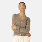 Gebreid vest GWEN4066 | Bleached Sand | Cardigan | Ilse Jacobsen